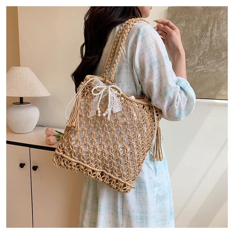IELGY Shoulder Woven Tote Bag Beach Bag