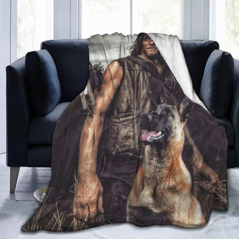 Norman Reedus Blanket Bedding Fleece Blanket Daryl Dixon Soft Throw Blankets Lightweight Anti-Static Blanket Custom blankets Size: 75*100cm, Weight: 230 GSM