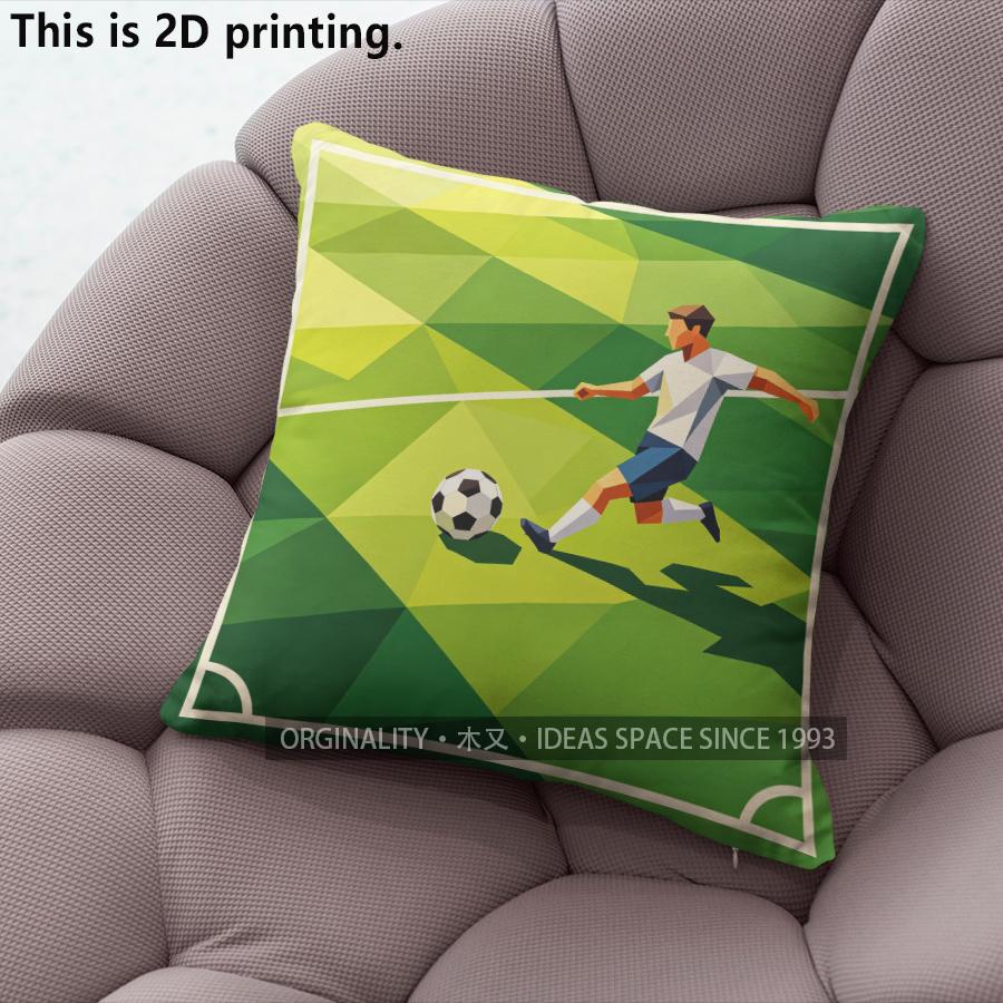 Soccer Game Low Poly Print Throw Pillow Covers Pattern Cushion Cover Suitable for Sofa Bedroom Car Pillow Cover