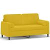 Vidaxl 2-Seater Sofa with Cushions, Yellow, 140 Cm, Velvet