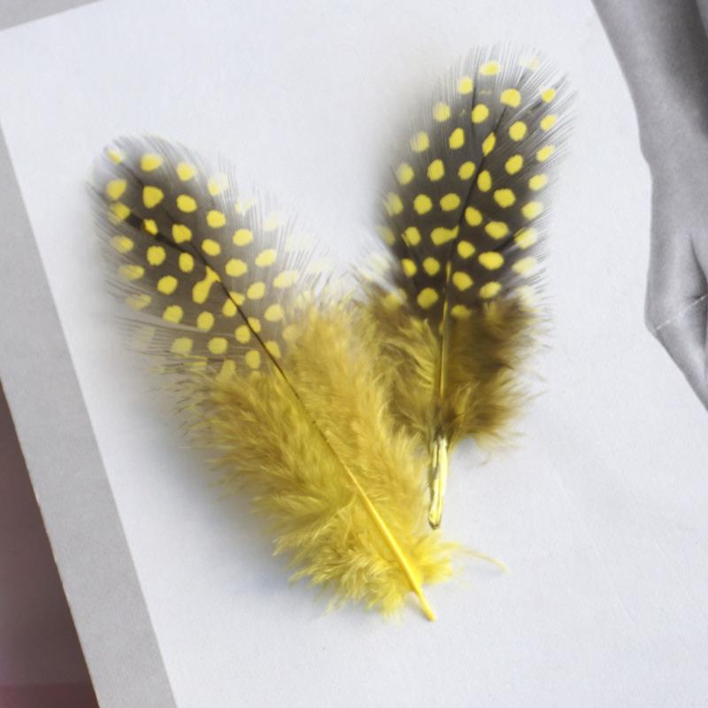 50Pcs Pearl Chicken Feather Polka Dots Feather Cat Teaser Stick Accessories Colored Polka Dots Pheasant Hair Handmade Decorative Material