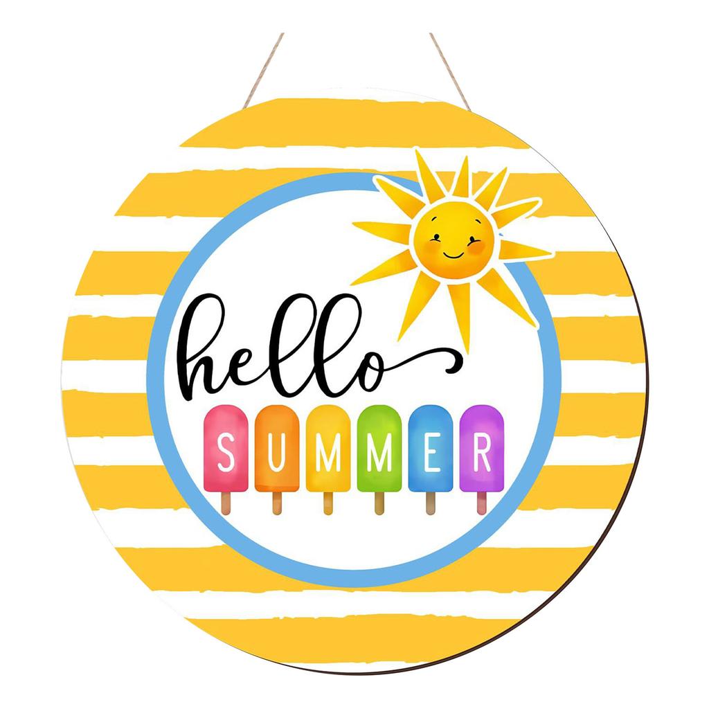 Sunny Summer Door Decor Sign, Ice Cream Summer Decor For Home Front Door Porch Yard Garden Party Gift Door Sign For Wall Ice Cream Bar Kitchen Decor