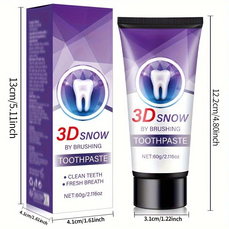 3D Snow Toothpaste - Whitening, Moisturizing Cream Toothpaste for Basic Cleaning, Fresh Mint Aroma, Supports Gum Health, 120g