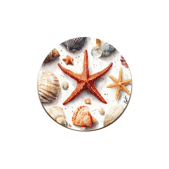 Sea Turtle Coaster, Ocean Beach Themed Wood Drink Mat for Home Cafe, Non Slip Heat Insulation Table Decor A