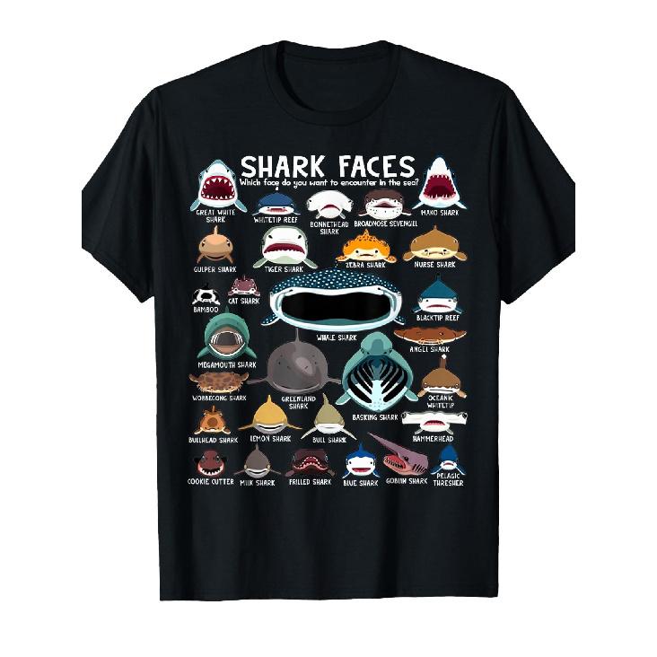 Haaien Gezichten - Soorten Haaien - Mariene Biologie Oceaan Liefhebbers T-shirt