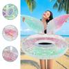 1 Pcs 90# Inflatable Swimming Ring Mermaid Tail Sequin Pool Ring Floating Beach Party Toys For Adult Kids