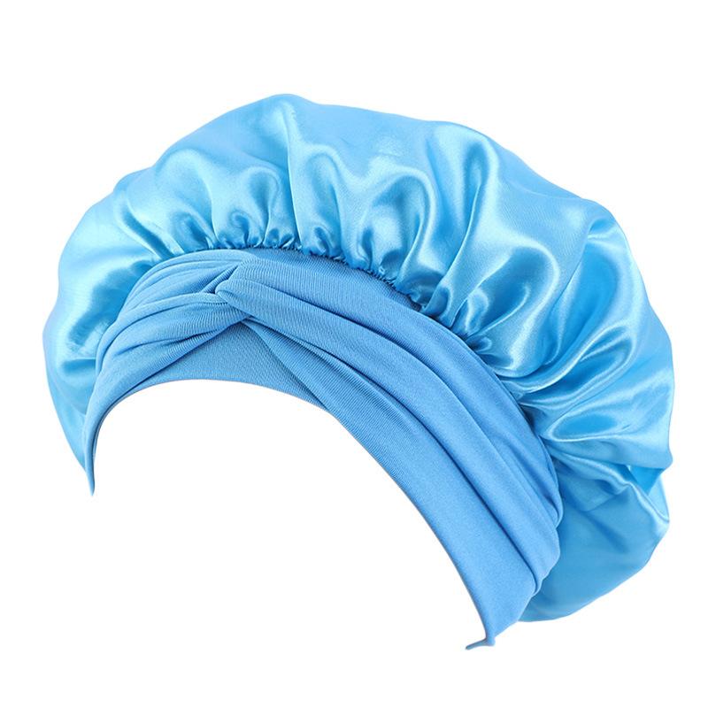 Satin Streamer Round Hat, Nightcap, Women'S Headscarf Hat, Perm And Hair Care Hat Tjm-301-1