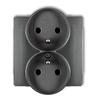 Deco Double Socket Z/U Graphite 11Dgpr-2Zp