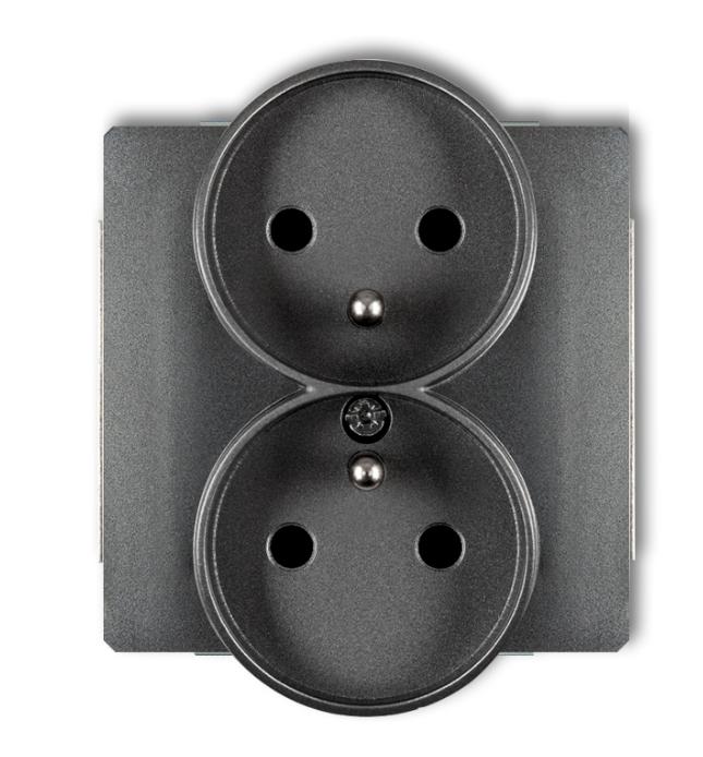 Deco Double Socket Z/U Graphite 11Dgpr-2Zp