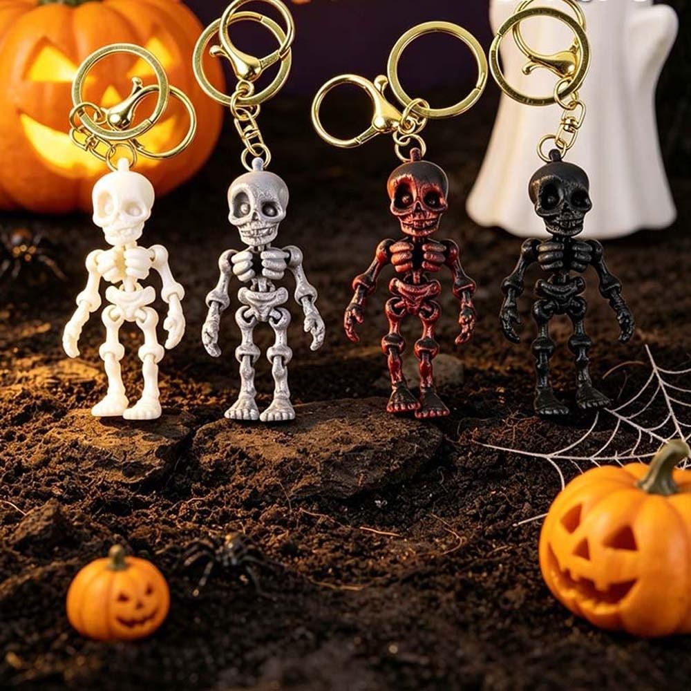 Articulated Joints 3D Printed Key Chain 3D Printing Skull Bag Pendant School Bag
