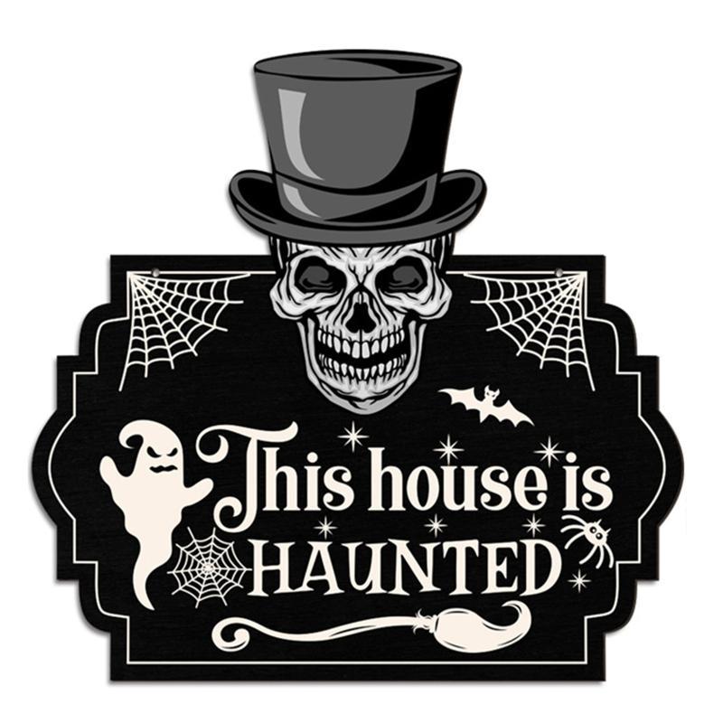 652F Halloween Hanging Ornaments Sign with Rope Hook for Festival Party Door