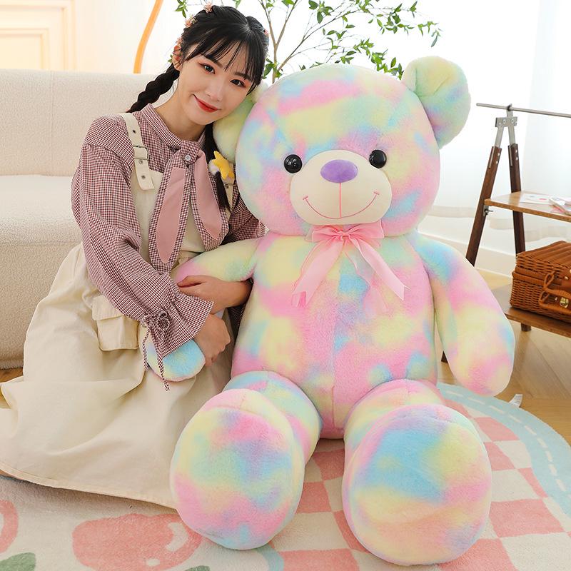 Colorful Large Teddy Bear Plush Toy and Pillow - Perfect Valentine's Day Gift