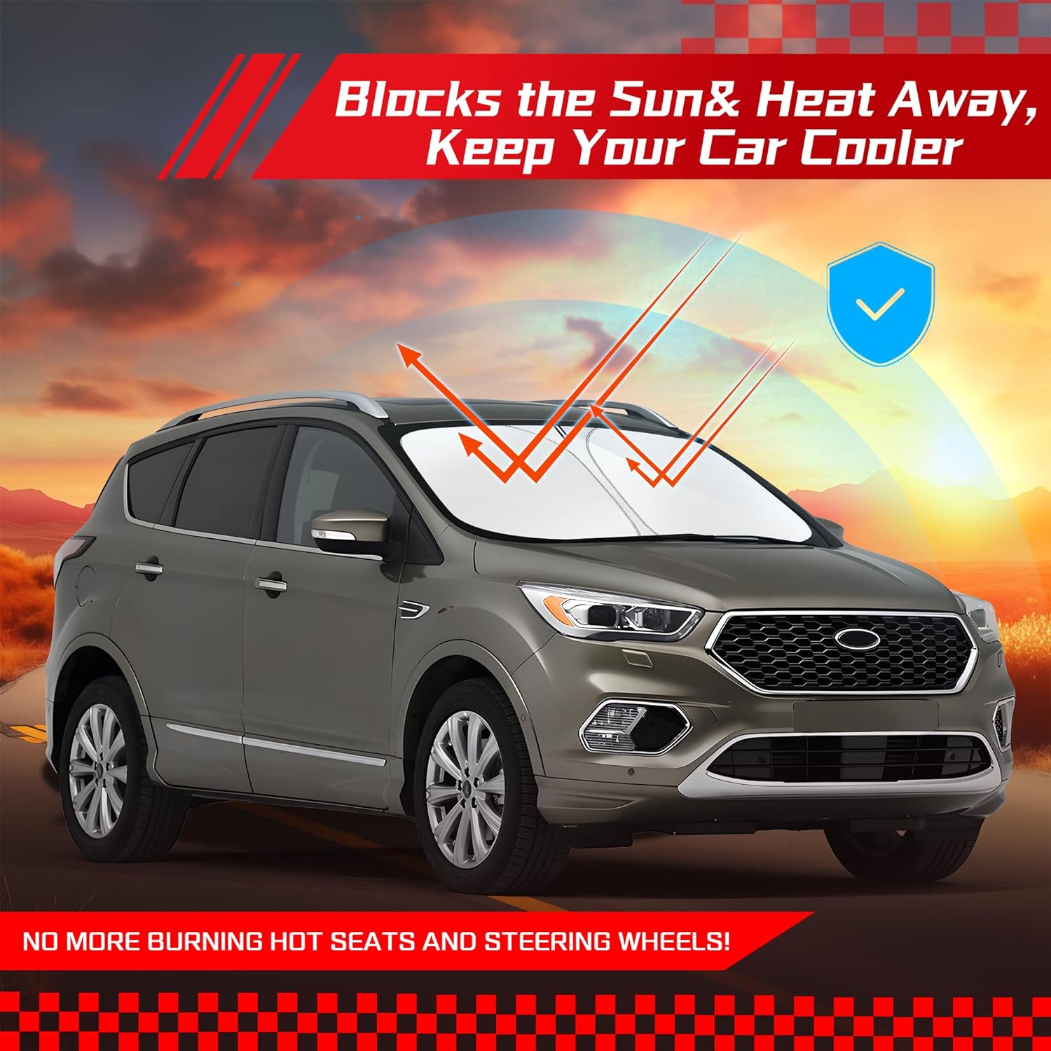HATHWAY Misura per Ford Focus MK4 berlina 2019-2023, parasole per parabrezza auto, visiera parasole per finestrino anteriore auto