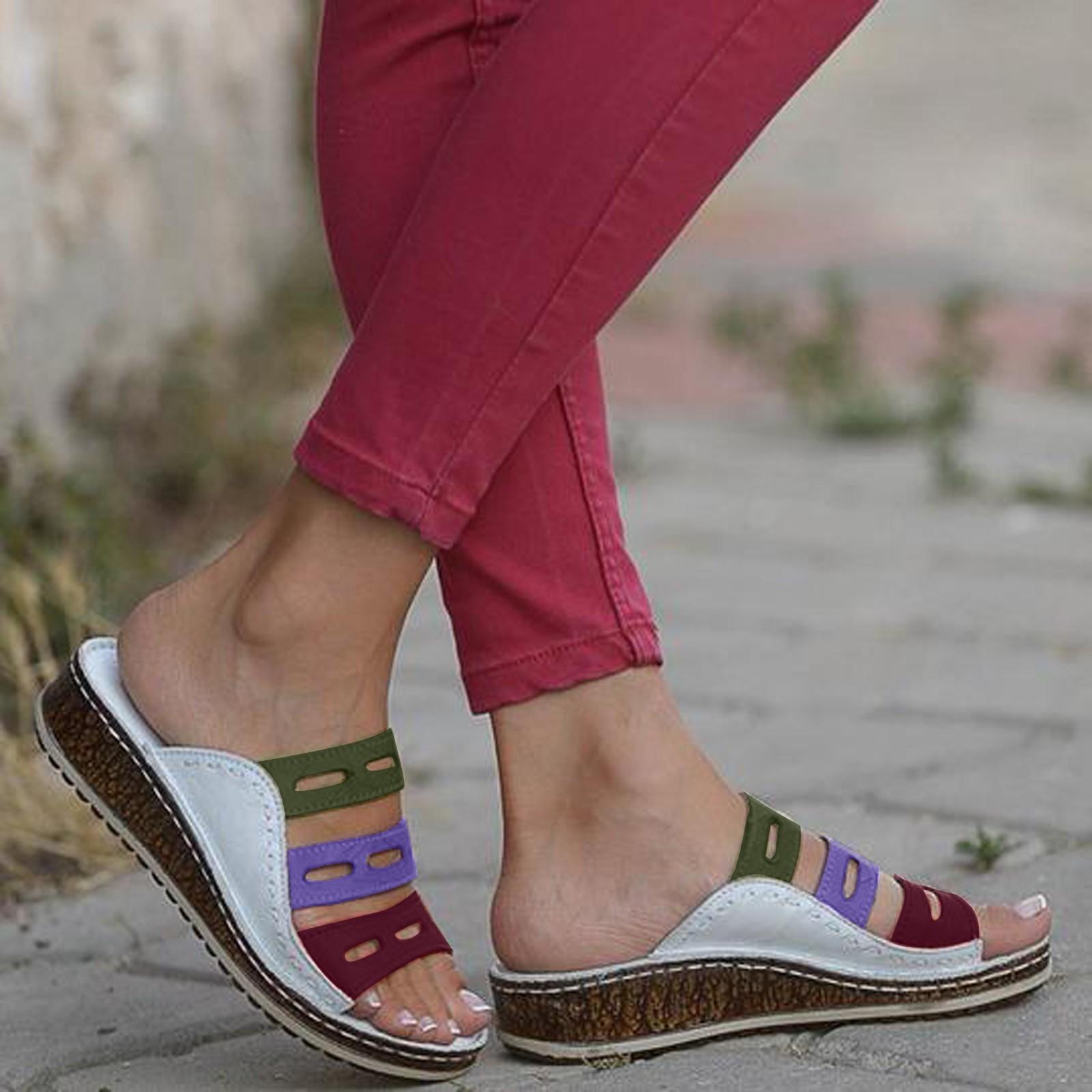 

Женские повседневные однотонные сандалии на танкетке больших размеров, пляжная обувь 39 белый