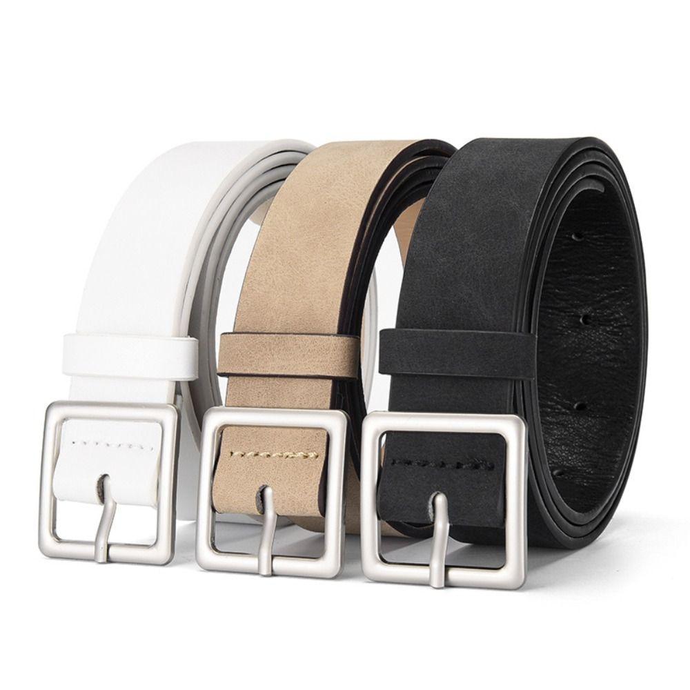 Pin Buckle Business Waist Belt Luxury Design Waistband Trendy Suede Leather Belt  For Women