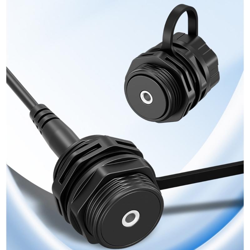IP68 Waterproof 3.5mm Auxiliary Panel Mount Socket 3.5mm TRS Threaded Connector With Protective Cap For Harsh Environment