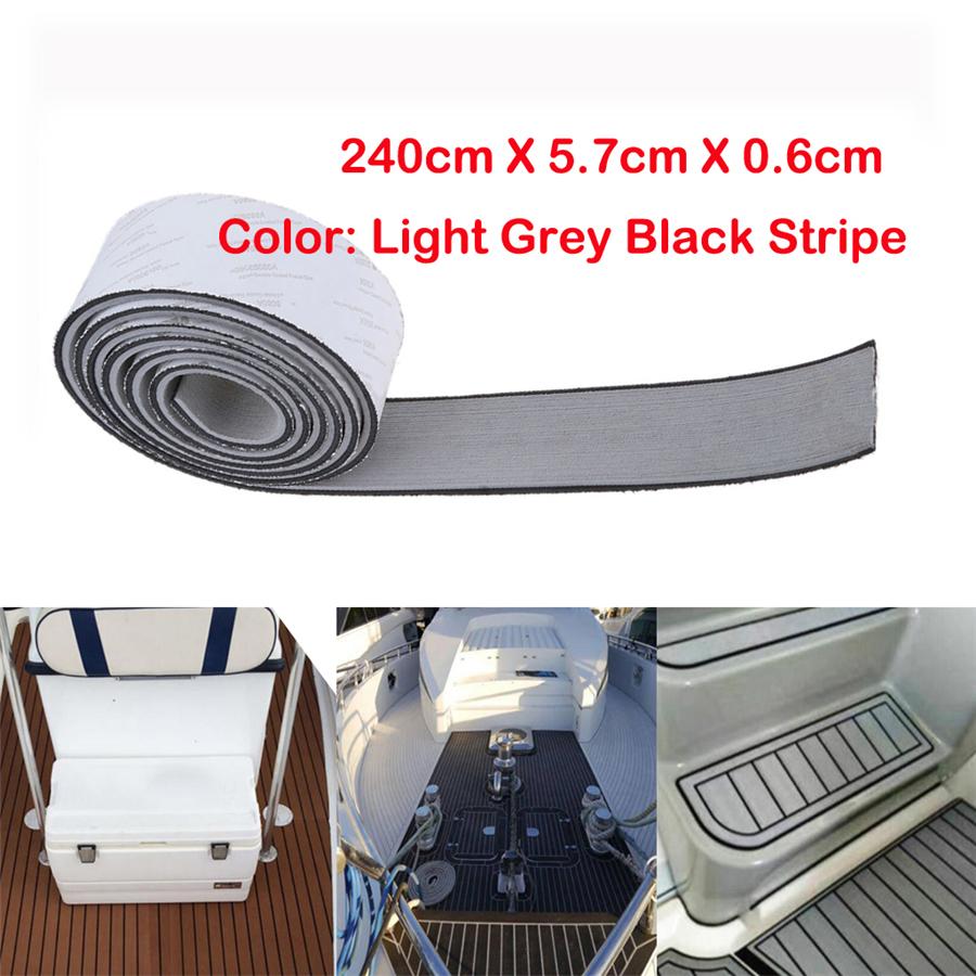 5 рулонов EVA тиковое покрытие для палубы, бордюр для лодки, морское напольное покрытие, ковер, самоклеящаяся лента, 5,8 см x 240 см x 6 мм, аксессуары для яхты, лодки