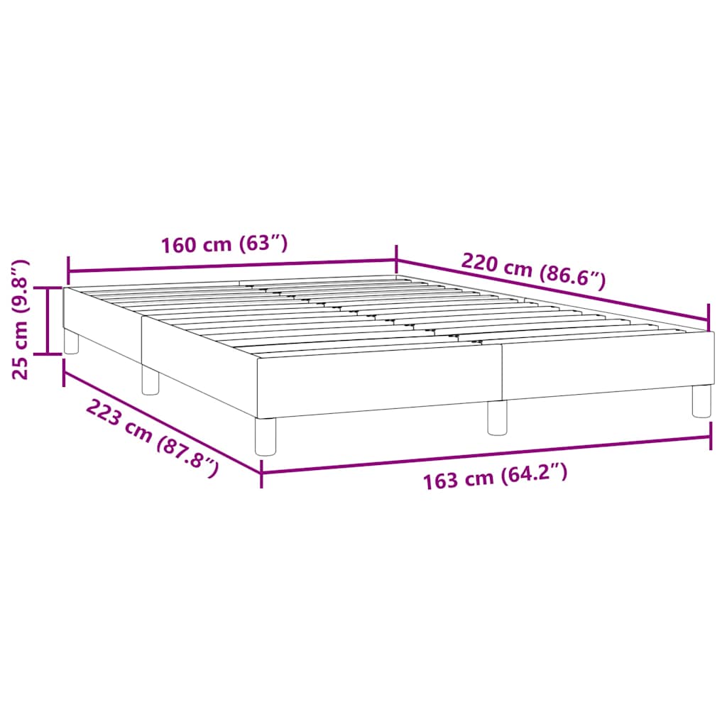 Box Spring Bed Without Mattress Pink 160 x 220 cm Velvet