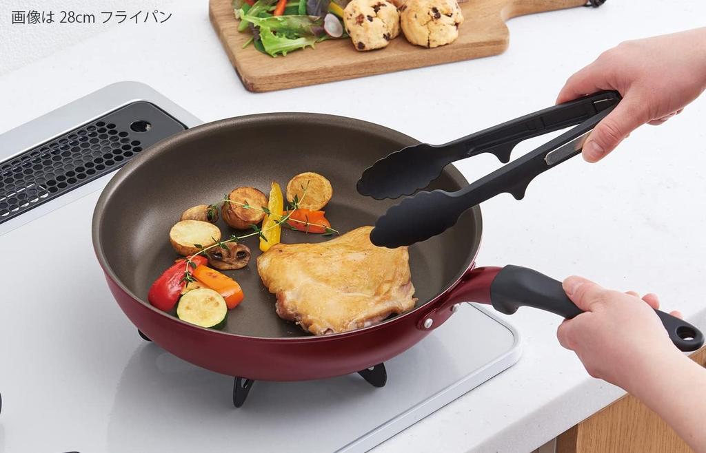 Thermos Durable Series Stir-fry Pan, 28cm, Red, Induction Compatible, KFH-028D R