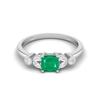 1.19 Cts Cushion Shape Emerald Solitaire 925 Sterling Silver Wedding Women Ring