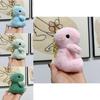 Dinosaur Plush Fluffy Keychain Cute Anime Character Plushie Ornament Bag