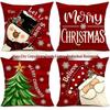 Christmas Linen Pillowcase: Home Sofa Decor & Car Lumbar Support Cushion Cover