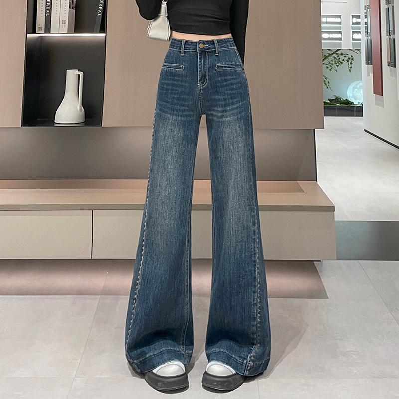 

Women s Loose-Fit High-Waisted Flare Jeans - Spring Bestseller, Floor-Length. L