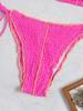 Micro Bikini Sexy Women Swimsuit Female Swimwear Pink Ribbed Bikini Set Swimming Suit Beachwear Bathing Suits Biquini