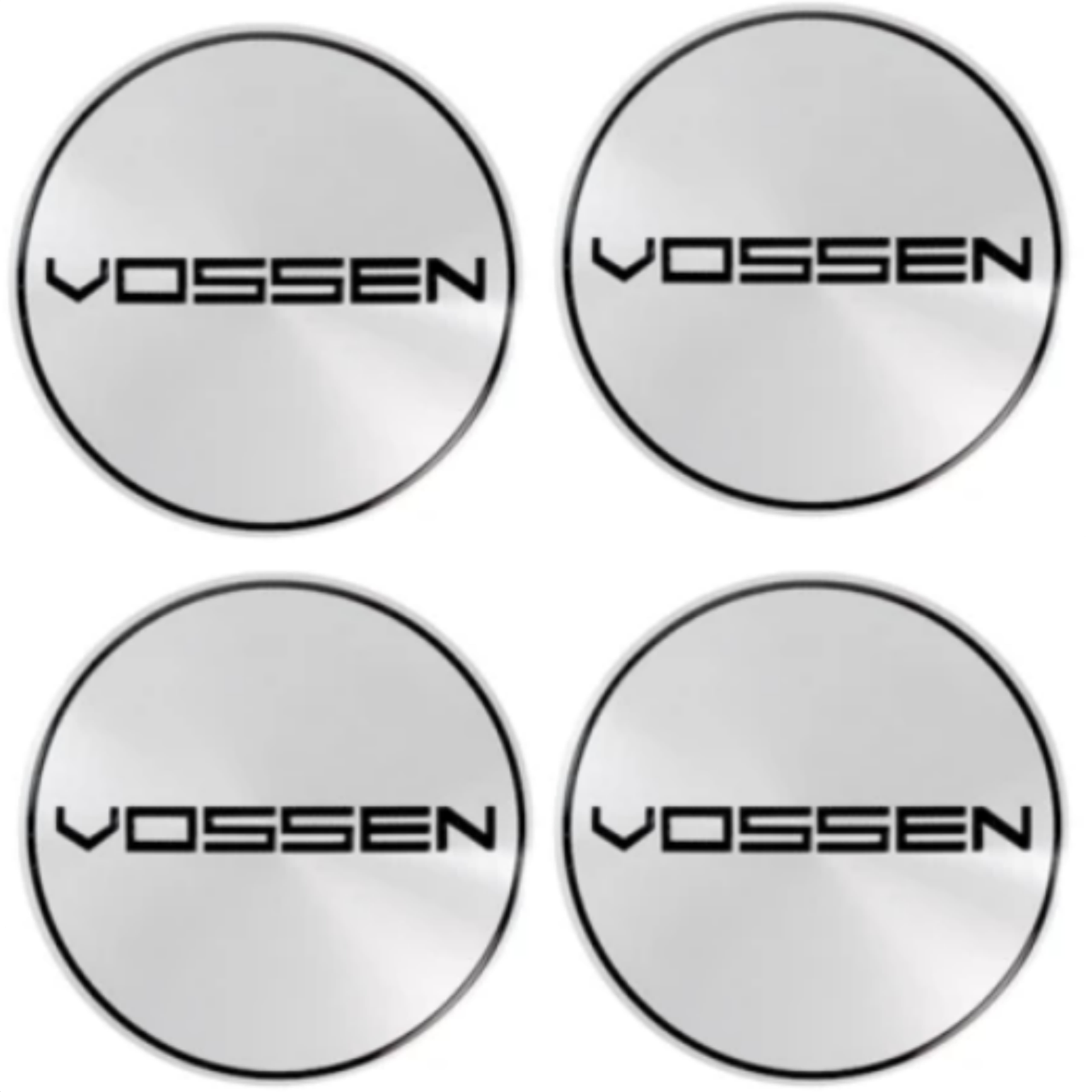 4Pcs 45mm 56mm 60mm 65mm VOSSEN Logo Car Stickers for Blank Car Wheel Center Caps Emblem Rim Hub Cover Badge Styling Accessories 45mm Sticker серебряный/чёрный