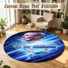 Round Rug Custom NameErling Haaland Pattern Non Slip Carpet Home Floor Decor