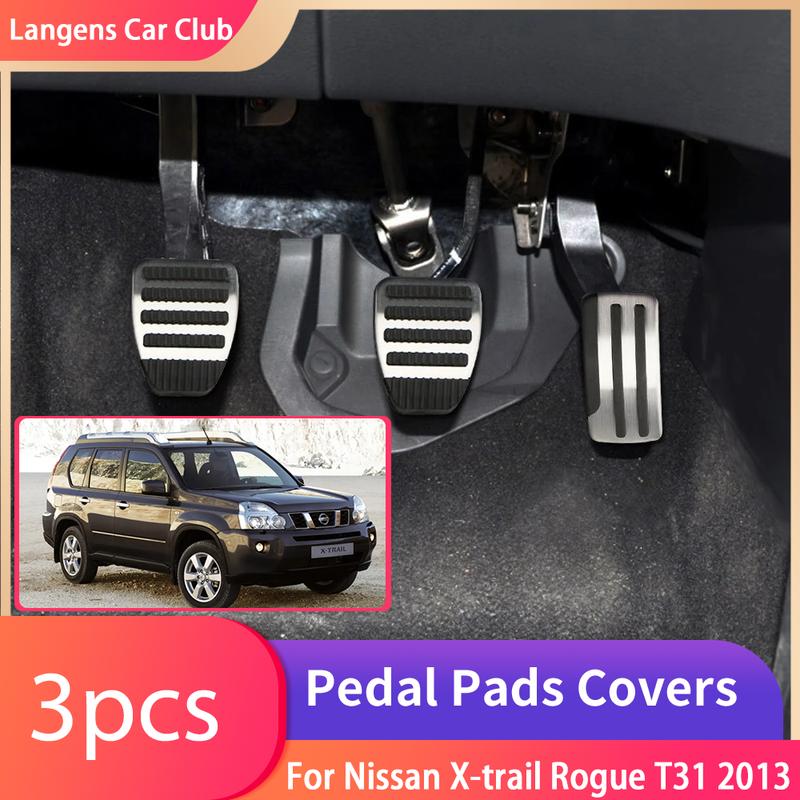 For Nissan X-trail Rogue T31 2007~2013 Car Foot Pedals Stainless Steel Rest Brake Accelerator Tray Interior Acessories Parts.