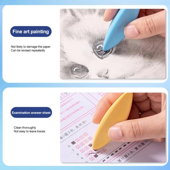 4Pcs Triangular Prism Eraser, Dustless Pencil Eraser for Students, Clean Wiping Large Bulk Erasers for Kids, School Supplies