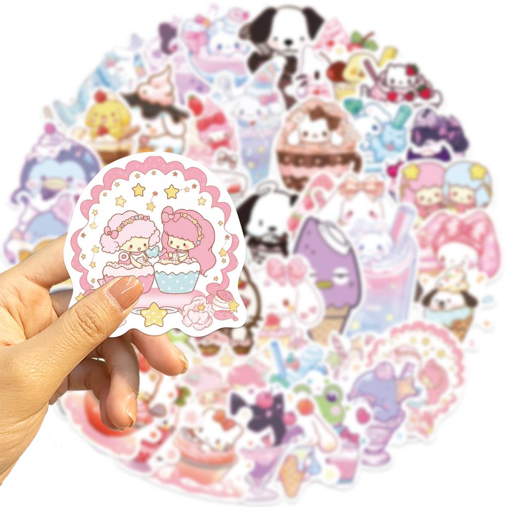 50 Cartoon Animals Family Ice Cream Style Graffiti Stickers Guitar Notebook Suitcase DIY Waterproof Stickers