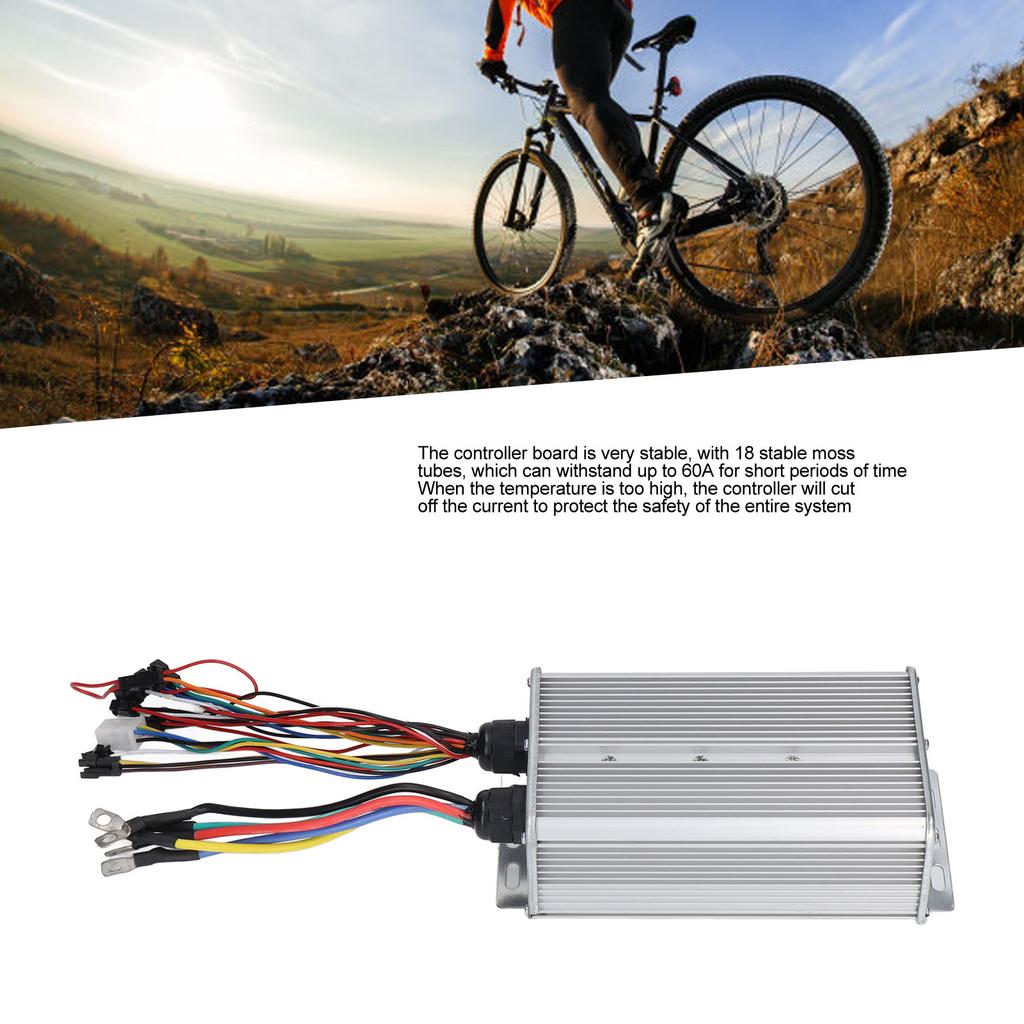 48V 72V 60A Elektrofahrrad Controller Dual-Modus 18 Röhren Sinuswellen-Controller mit SM-Stecker Fahrrad Roller Lithiumbatterie Modifikationszubehör