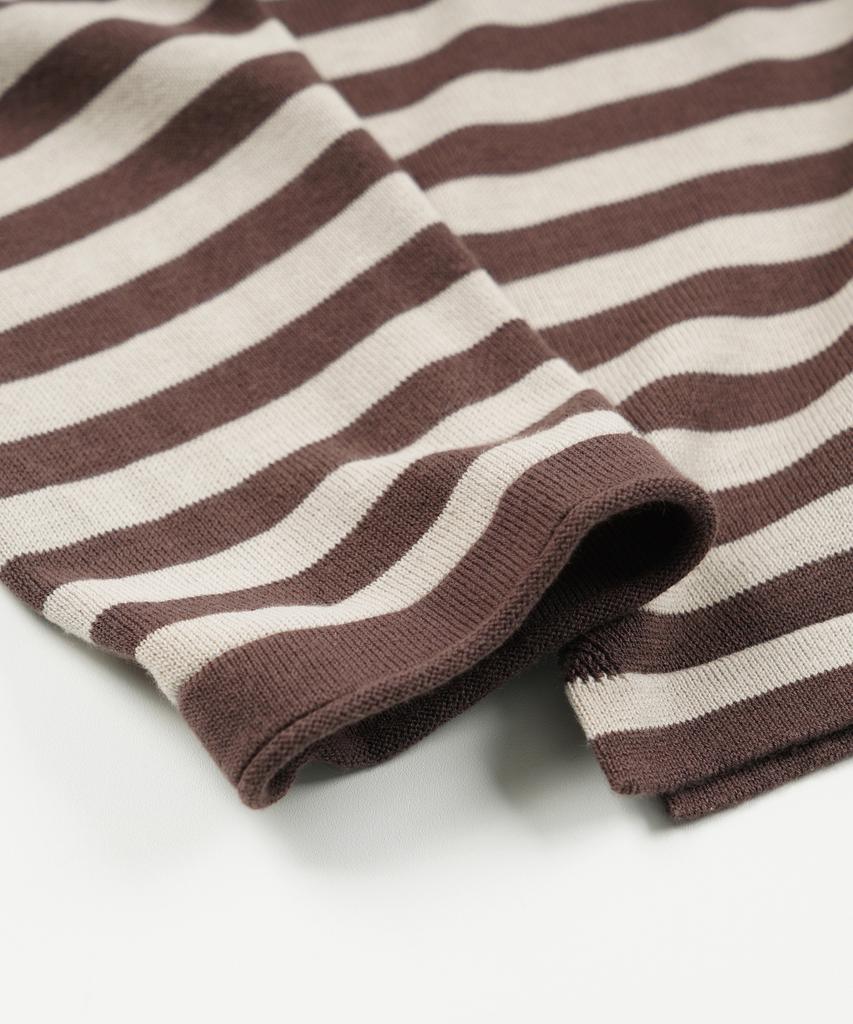 FRIZMWORKS Stripe Knit Long Sleeve _ Brown