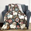 1pc Sheep Flowers Lightweight Flannel Blanket, Comfortable and Warm Blanket, for Office and Camping Sofa Bed184