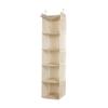 1pcs Non-woven Foldable Hanging Storage Bag with Metal Hooks Dust-proof Multi-layer Wardrobe Organizer for Clothes