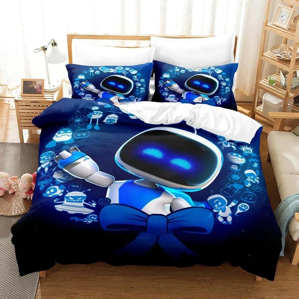 New Fashion 3D Printing  ASTRO BOT Bedding Set Cartoon Anime Three-piece Set Adult Kid Bedroom Duvet Cover Sets Home Textiles