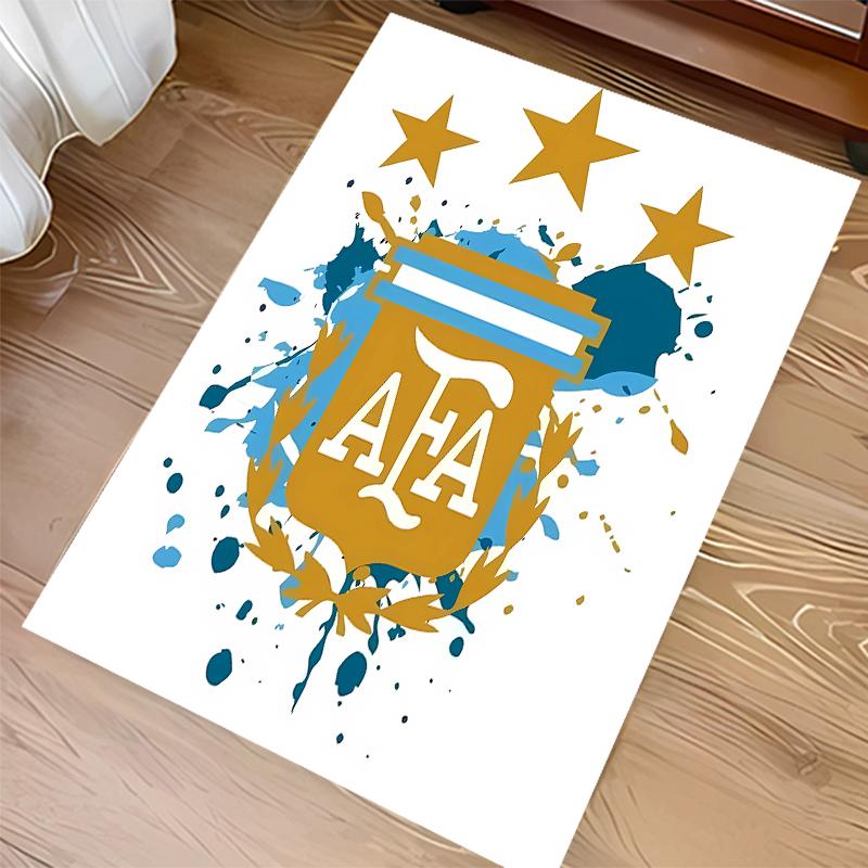 1pc Argentina Football Print Area Rug - Soft,Washable Non-Slip Indoor Mat for Office Chairs,Living Room,Home Office Decorative Rug