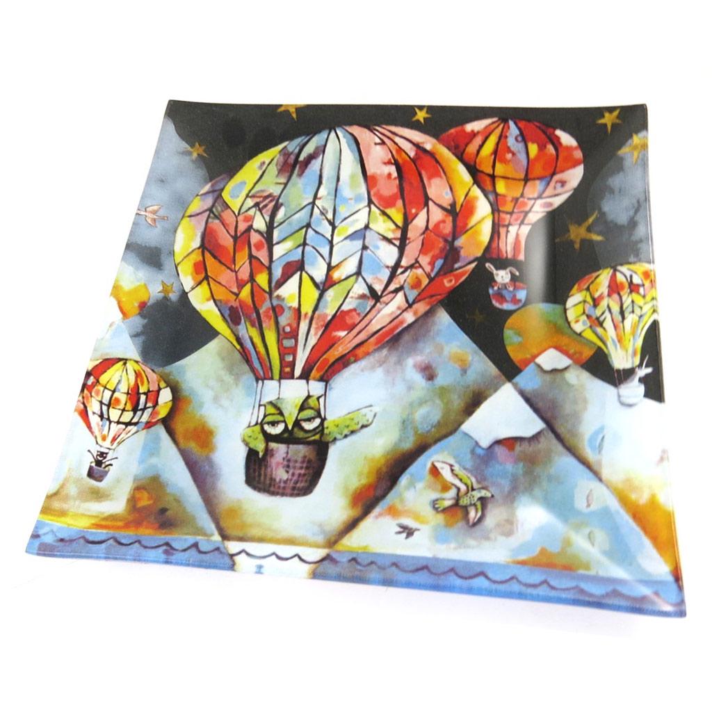 Les Trésors De Lily [N5696] - Glass Bowl 'Allen Designs' Hot Air Balloon - 20x20 Cm