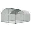 Pollaio in Metallo, 3x4x2 m Grande Gabbia per Galline Walk-in con Copertura, Recinto per Galline con Tetto a Cupola e Serratura di Sicurezza, Gabbia da Esterno per Anatre e Conigli