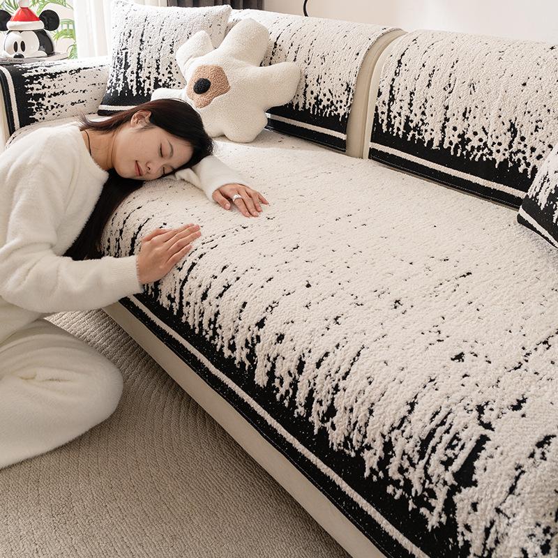 Vier Jahreszeiten Universal Sofakissen Neues Leichtes Luxus Premium Gefühl Gerade Reihe Rutschfester Kissenbezug Herbst und Winter