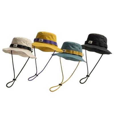 Sweet Breathable Fisherman Hat Contrast Color Vintage Camping Hat Large Brim Sun Protection Sun Hat Outdoor