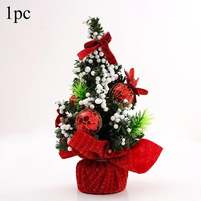 

1pc 20cm Merry Christmas Tree Office Home Bedroom Doll Gift Xmas Tree Desk Decoration New Year Gift Christmas Party Decoration 1pc червоний