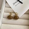 Vintage Metal Enamel Dripping Oil Oval Dangle Earrings For Women Elegant Coffee Color Two Ways To Wear Earrings Jewelry Gifts