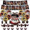 46pcs Twilight Movie Theme Banner Happy Birthday Party Decorations Balloon Cake Topper Flag Ball Vampire for Boy Girls Supplies
