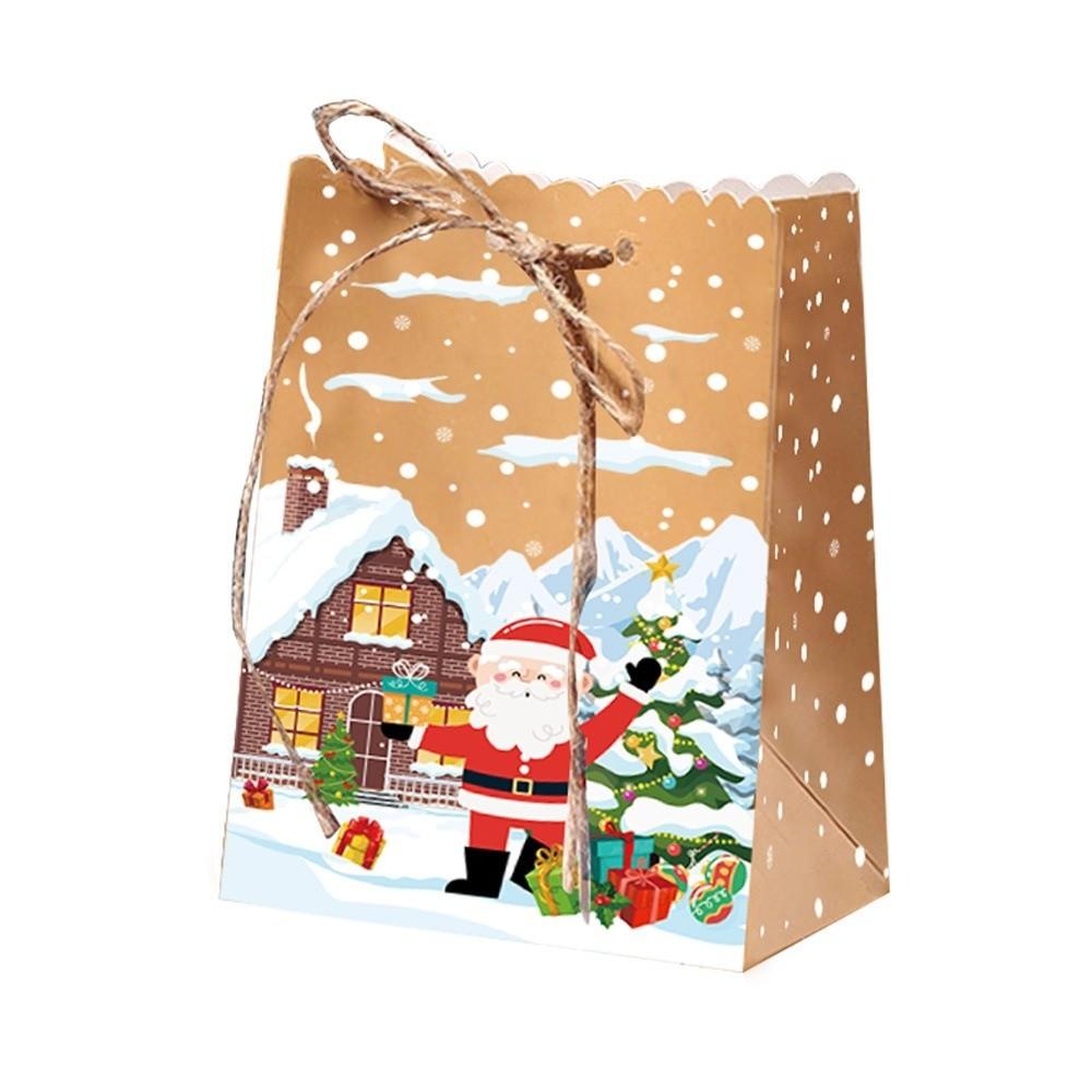 10pcs Drawstring Closure Gift Wrapping Bags Thicken Snowman Gift Bags  Party Decoration