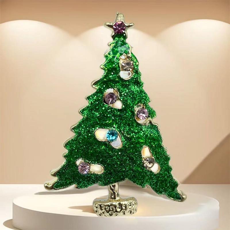 Christmas Tree Brooches For Women Unisex Plant Pins Multi-Color Available Holiday Party Accessories Gifts