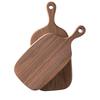Tabla de cortar de madera de forma irregular para pan, verduras, frutas, tabla de madera de nogal negro macizo para alimentos, filetes, charcutería, tabla para queso de cena con agujero