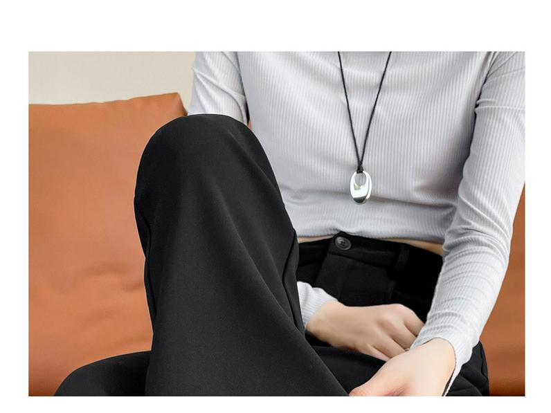 Women's Black High-Waisted Flared Pants - Fall 2025 Slimming Fit, Micro-Flared Casual Trousers